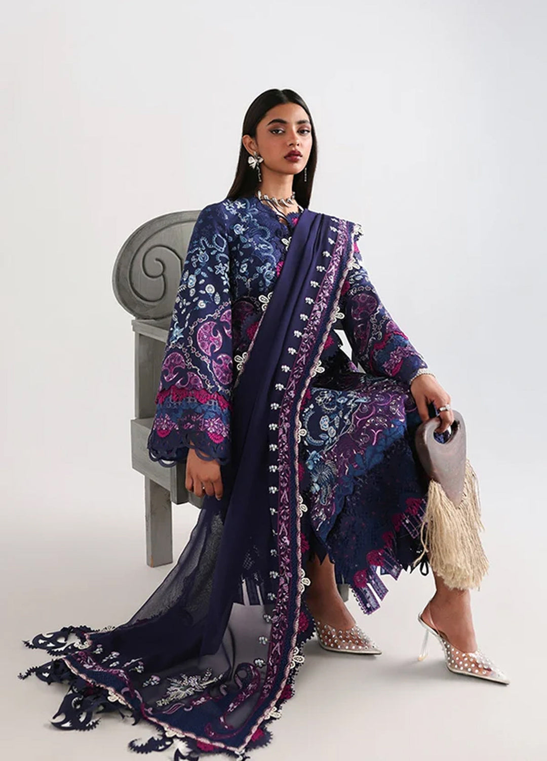 Suffuse Unstitched Embroidered Lawn 3 Piece Suit SSY26ULE Elora - Eid Collection