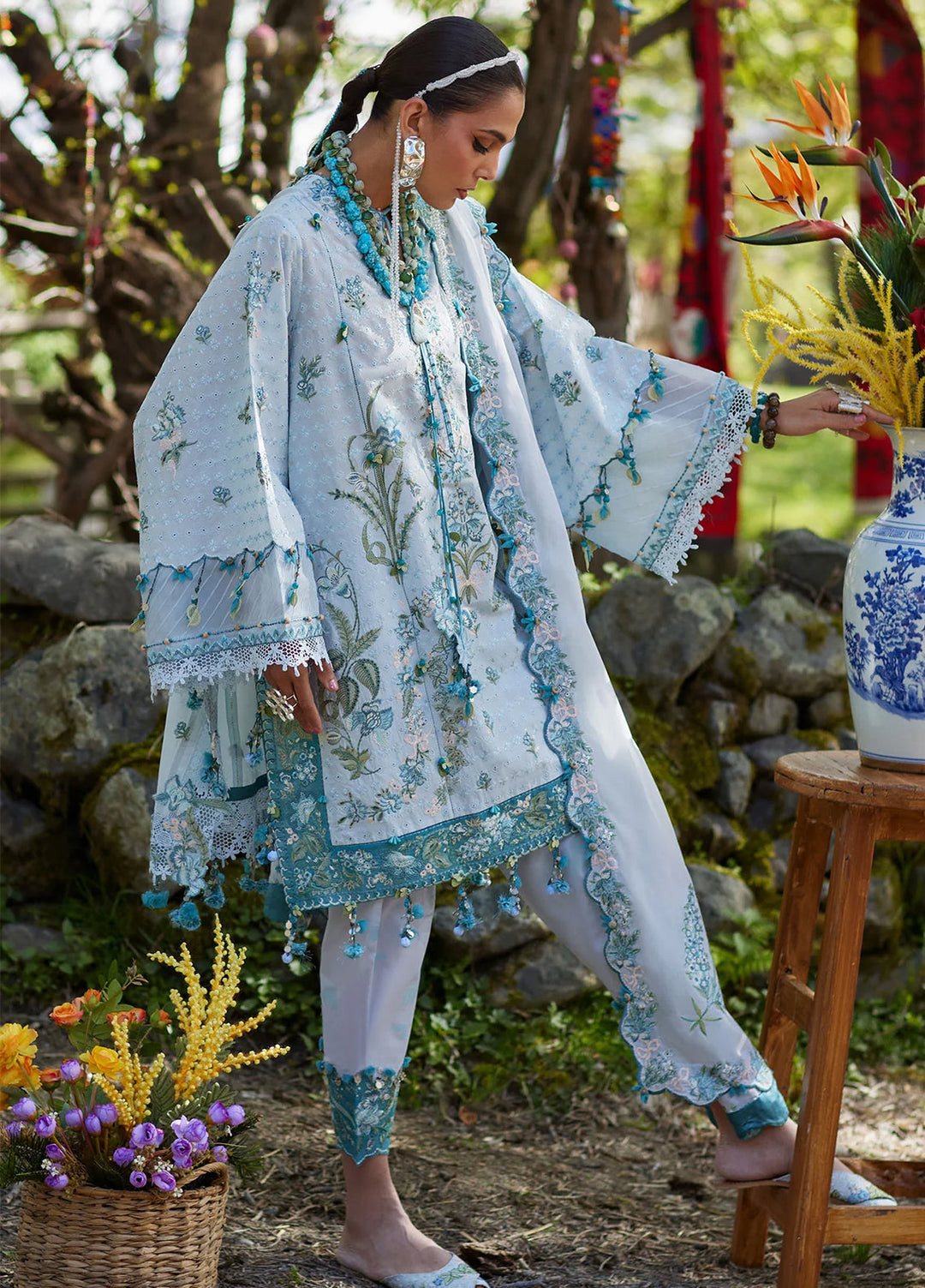 Kashmee Legacy by Elan Unstitched Embroidered Lawn 3 Piece Suit EL26ULKL Mehrvaan EL26-10B - Festive Collection
