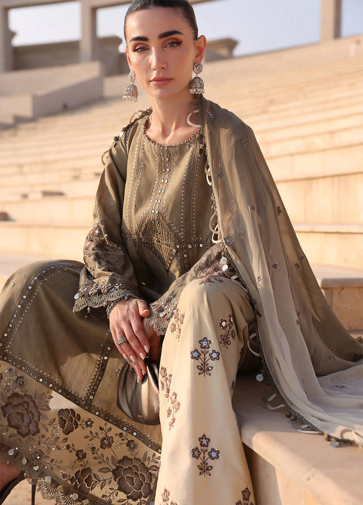 Maria B Unstitched Embroidered Luxury Lawn 3 Piece Suit MB26UEL 2A - Eid Collection