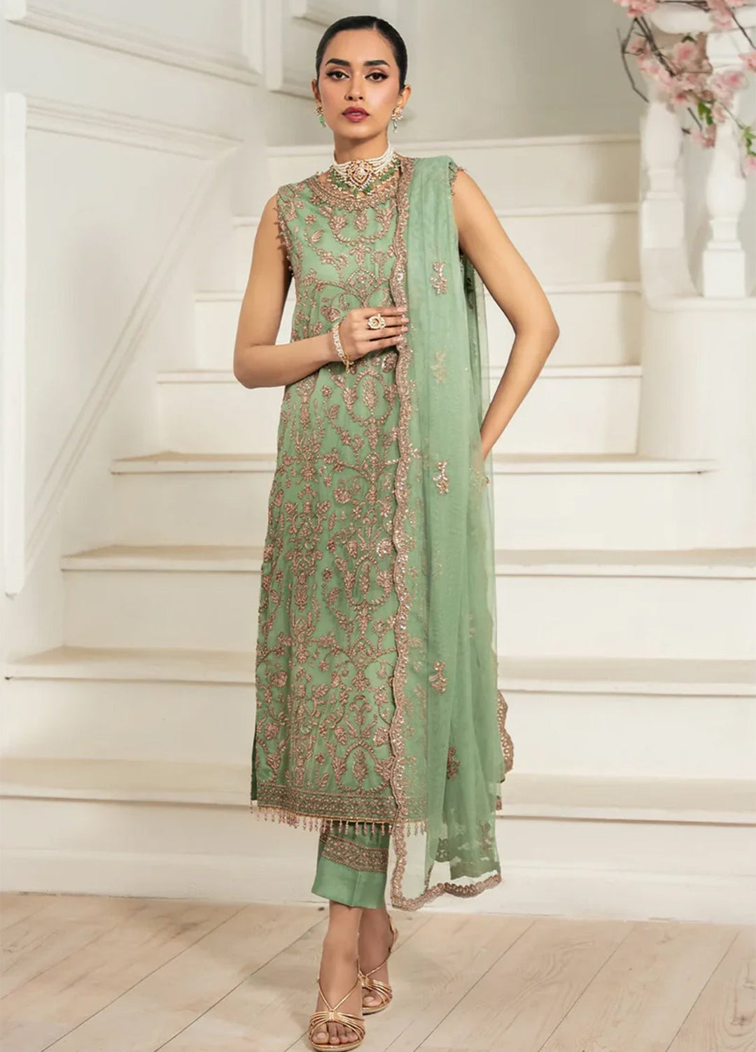 Nafees by Zarif Embroidered Net Suit Unstitched 3 Piece ZR25UF ZNAF-06 Asel - Formals Collection