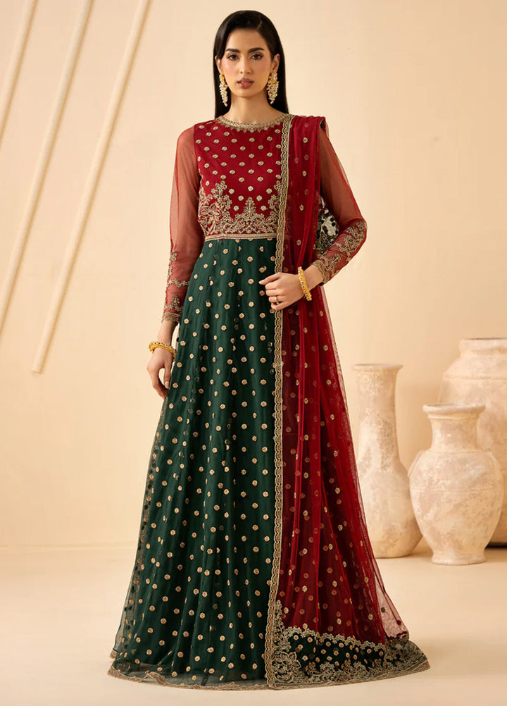 Riwayat by Zarif Unstitched Embroidered Net 4 Piece Suit ZR26URN Elika ZRF-RC-02 - Festive Collection