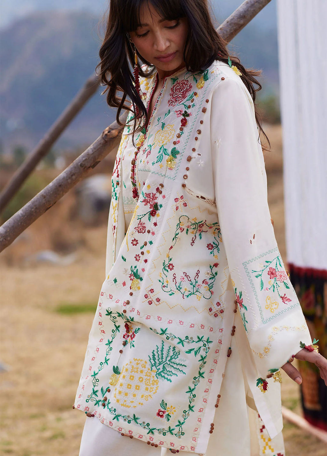 Meili by Zaha Unstitched Embroidered Lawn 3 Piece Suit ZK26UML ZL26-08B - Festive Collection