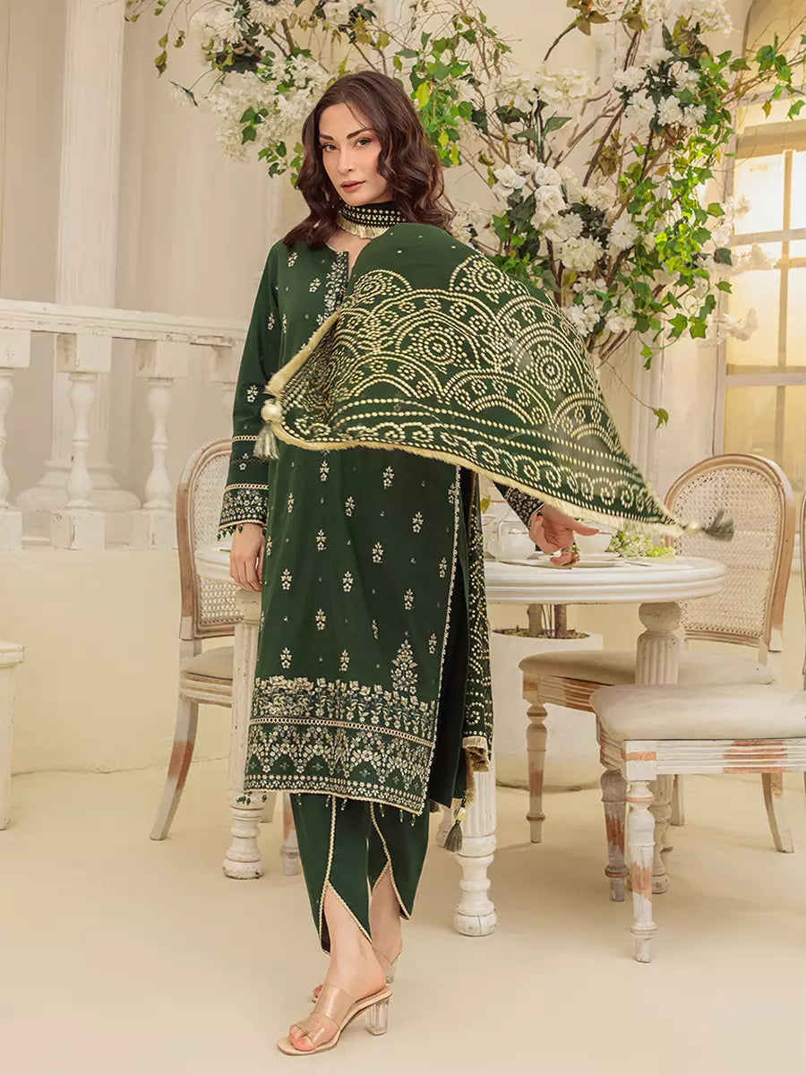 Salitex Unstitched Embroidered Cambric 3 Piece Suit UNS7MK005UT - Festive Collection