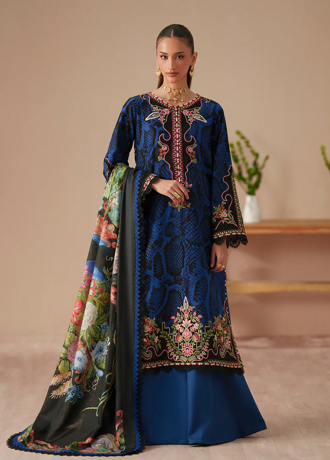 JoJo by Bin Ilyas Unstitched Embroidered Lawn 3 Piece Suit BI26UJJ D-83B - Summer Collection