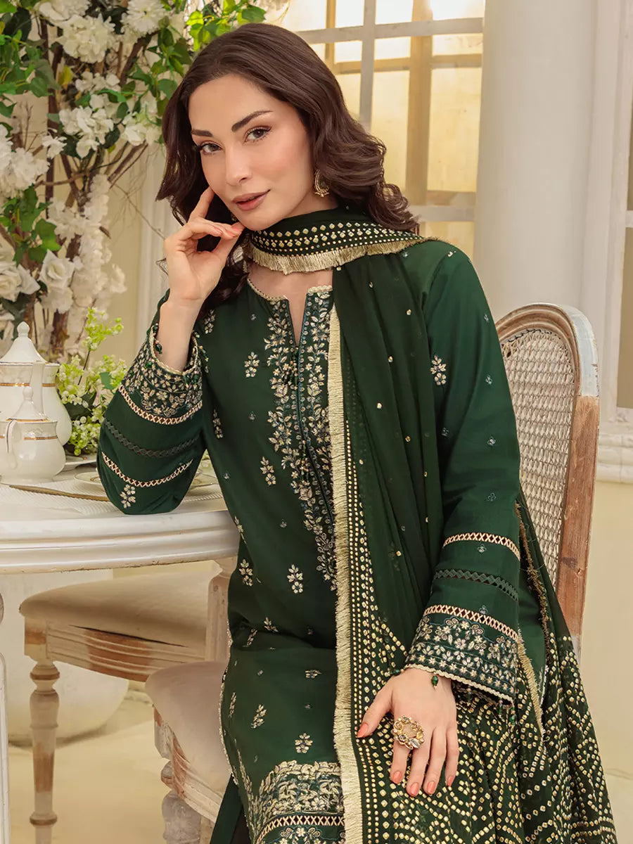 Salitex Unstitched Embroidered Cambric 3 Piece Suit UNS7MK005UT - Festive Collection