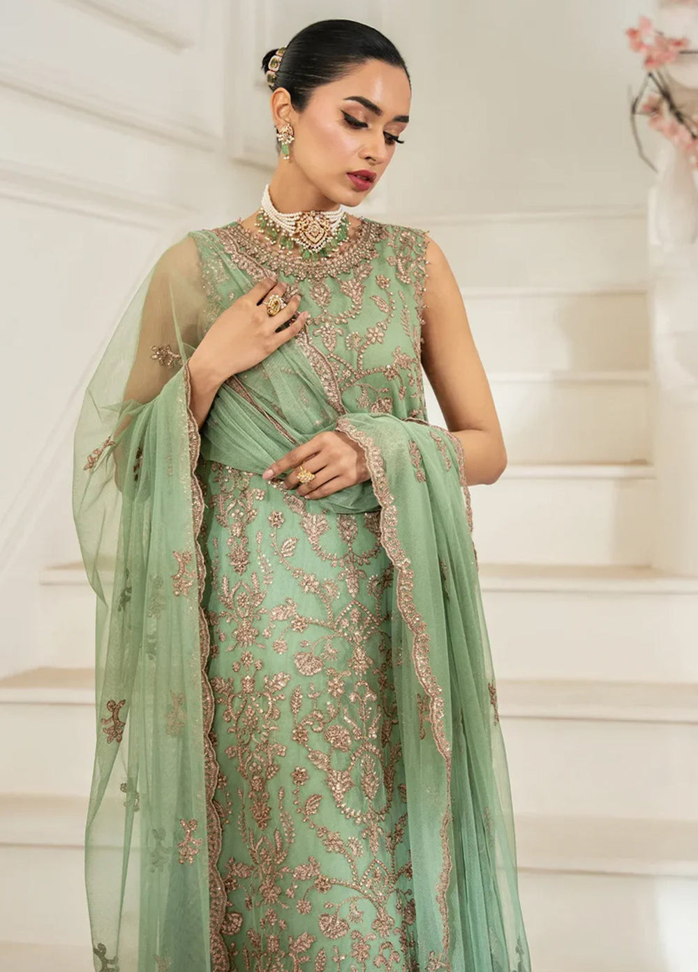 Nafees by Zarif Embroidered Net Suit Unstitched 3 Piece ZR25UF ZNAF-06 Asel - Formals Collection