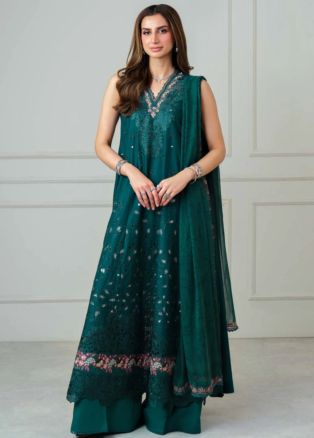 Noor by Saadia Asad Unstitched Embroidered Luxury Lawn 3 Piece Suit SA26UNL D6B-ZELINA - Eid Collection