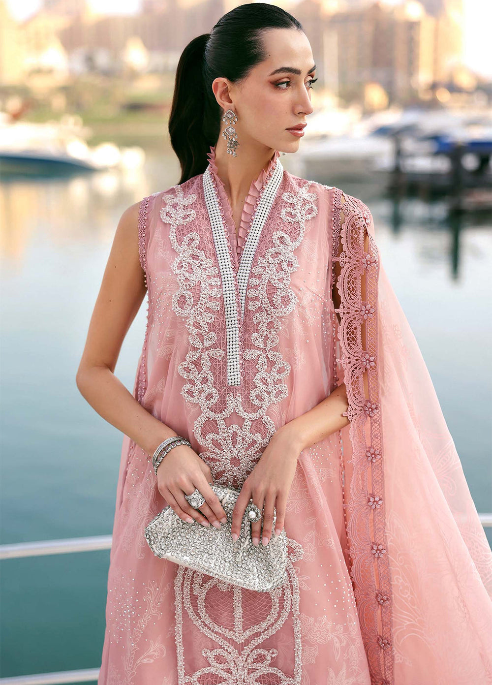 Maria B Unstitched Embroidered Luxury Lawn 3 Piece Suit MB26UEL 4B - Eid Collection