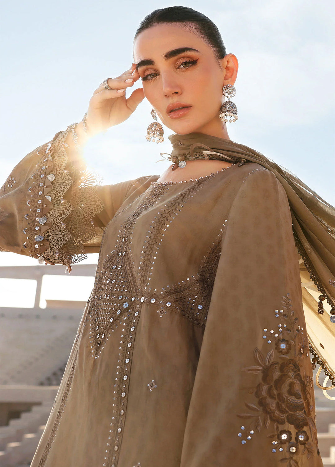 Maria B Unstitched Embroidered Luxury Lawn 3 Piece Suit MB26UEL 2A - Eid Collection