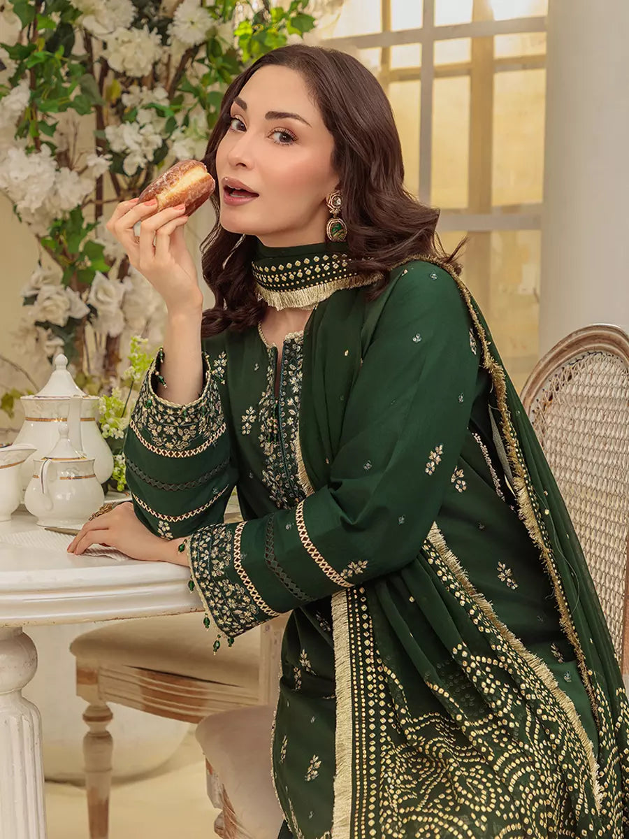 Salitex Unstitched Embroidered Cambric 3 Piece Suit UNS7MK005UT - Festive Collection