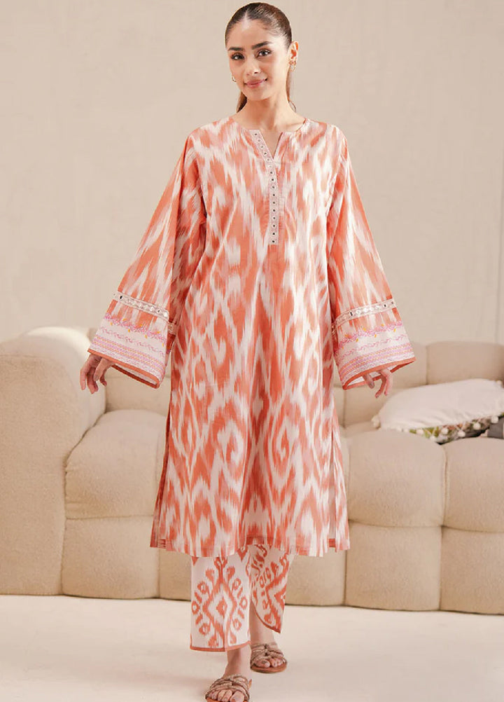 Cross Stitch Unstitched Lawn Embroidered Lawn 2 Piece Suit CS26UD D-14 Saffron Fade - Summer Collection