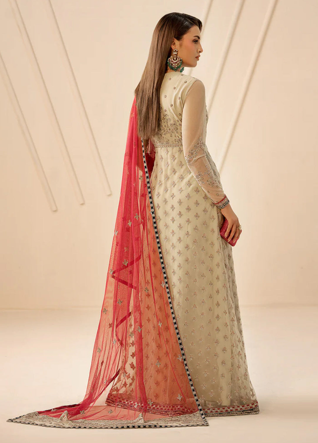 Riwayat by Zarif Unstitched Embroidered Net 3 Piece Suit ZR26URN ZRF-RC-04 SANDALI - Festive Collection