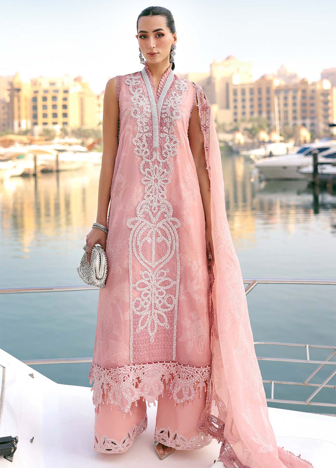 Maria B Unstitched Embroidered Luxury Lawn 3 Piece Suit MB26UEL 4B - Eid Collection