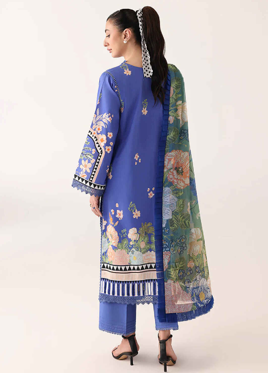 Rosette by Roheenaz Unstitched Lawn Embroidered 3 Piece Suit RNZ26UR Breeze Of Dawn-6A - Summer Collection
