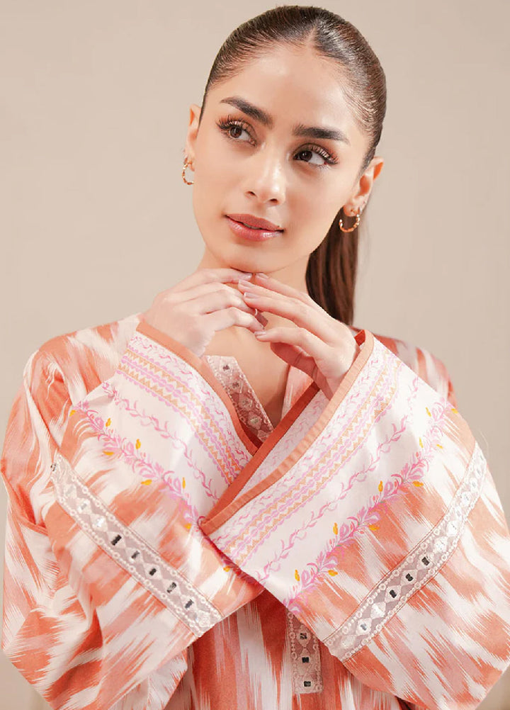 Cross Stitch Unstitched Lawn Embroidered Lawn 2 Piece Suit CS26UD D-14 Saffron Fade - Summer Collection