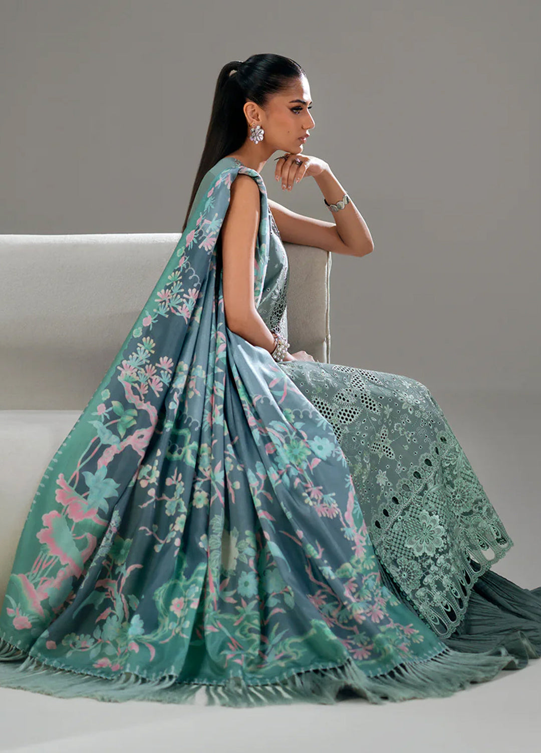 Amour by Bin Ilyas Unstitched Embroidered Lawn 3 Piece Suit BI26ULA 181A - Festive Collection