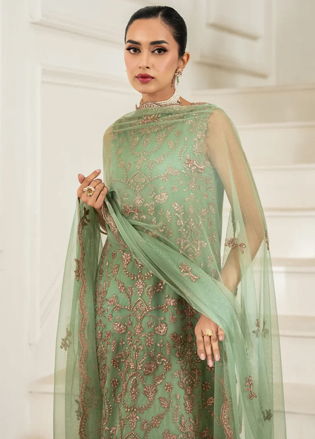 Nafees by Zarif Embroidered Net Suit Unstitched 3 Piece ZR25UF ZNAF-06 Asel - Formals Collection
