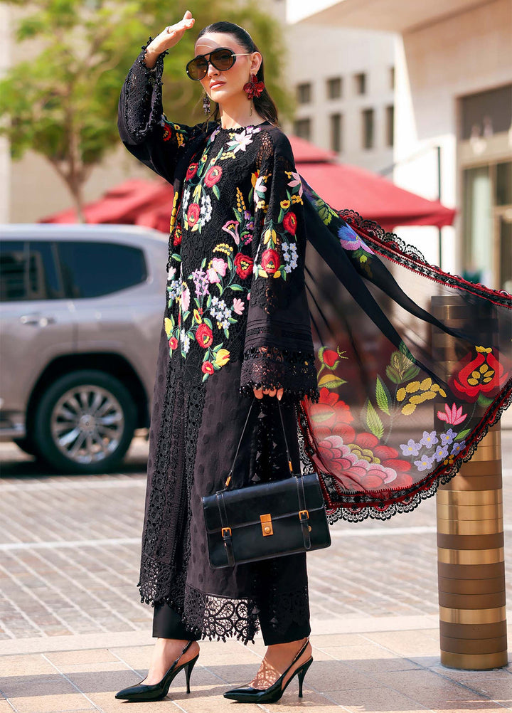 Maria B Unstitched Embroidered Luxury Lawn 3 Piece Suit MB26UEL 10B - Eid Collection