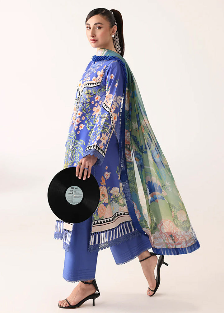 Rosette by Roheenaz Unstitched Lawn Embroidered 3 Piece Suit RNZ26UR Breeze Of Dawn-6A - Summer Collection