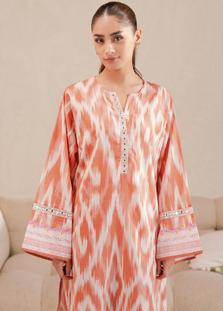 Cross Stitch Unstitched Lawn Embroidered Lawn 2 Piece Suit CS26UD D-14 Saffron Fade - Summer Collection