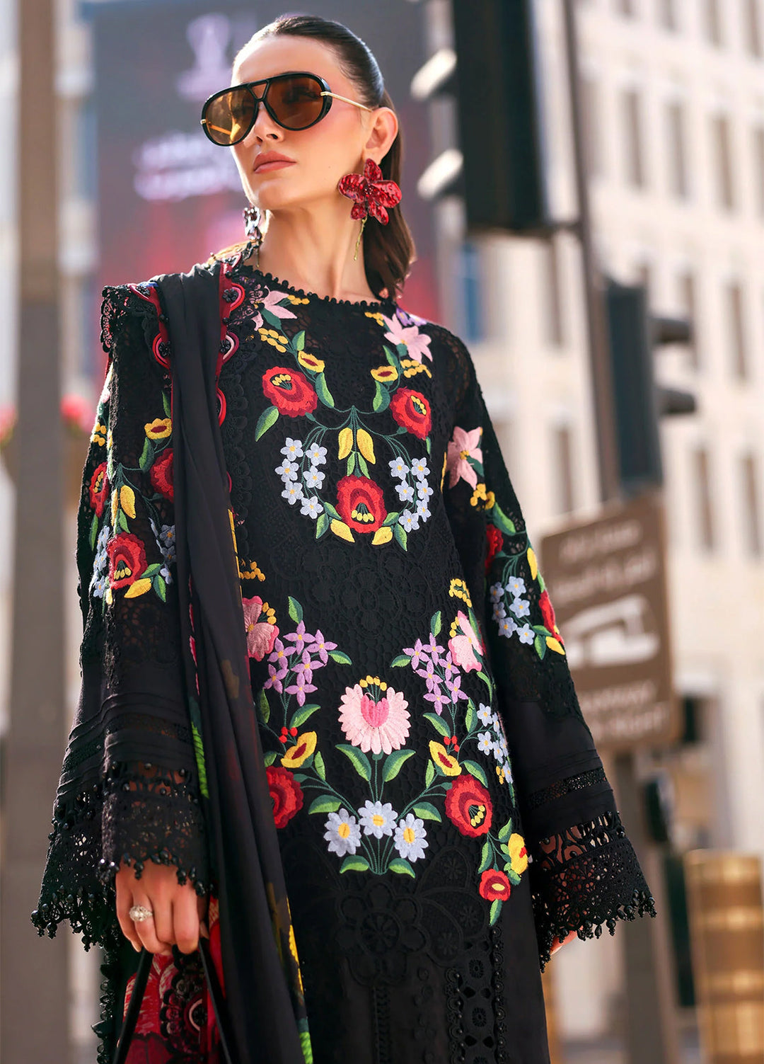 Maria B Unstitched Embroidered Luxury Lawn 3 Piece Suit MB26UEL 10B - Eid Collection