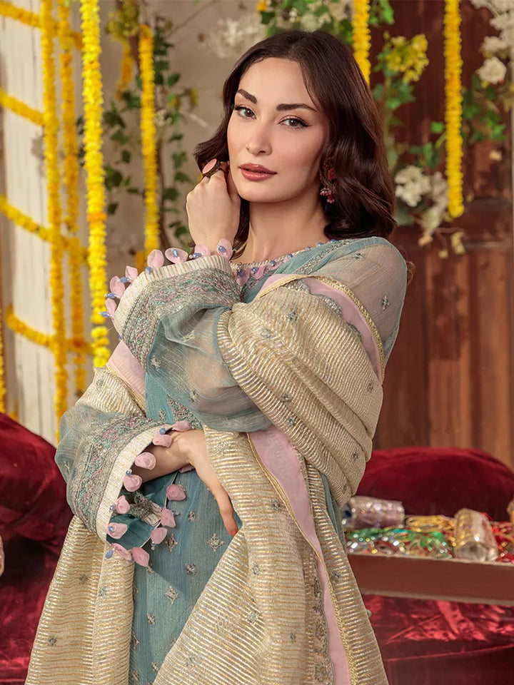 Salitex Unstitched Embroidered Cotton Net 3 Piece Suit SUNS7JI064UT - Festive Collection