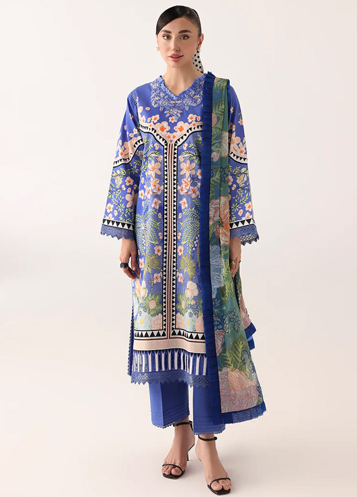 Rosette by Roheenaz Unstitched Lawn Embroidered 3 Piece Suit RNZ26UR Breeze Of Dawn-6A - Summer Collection