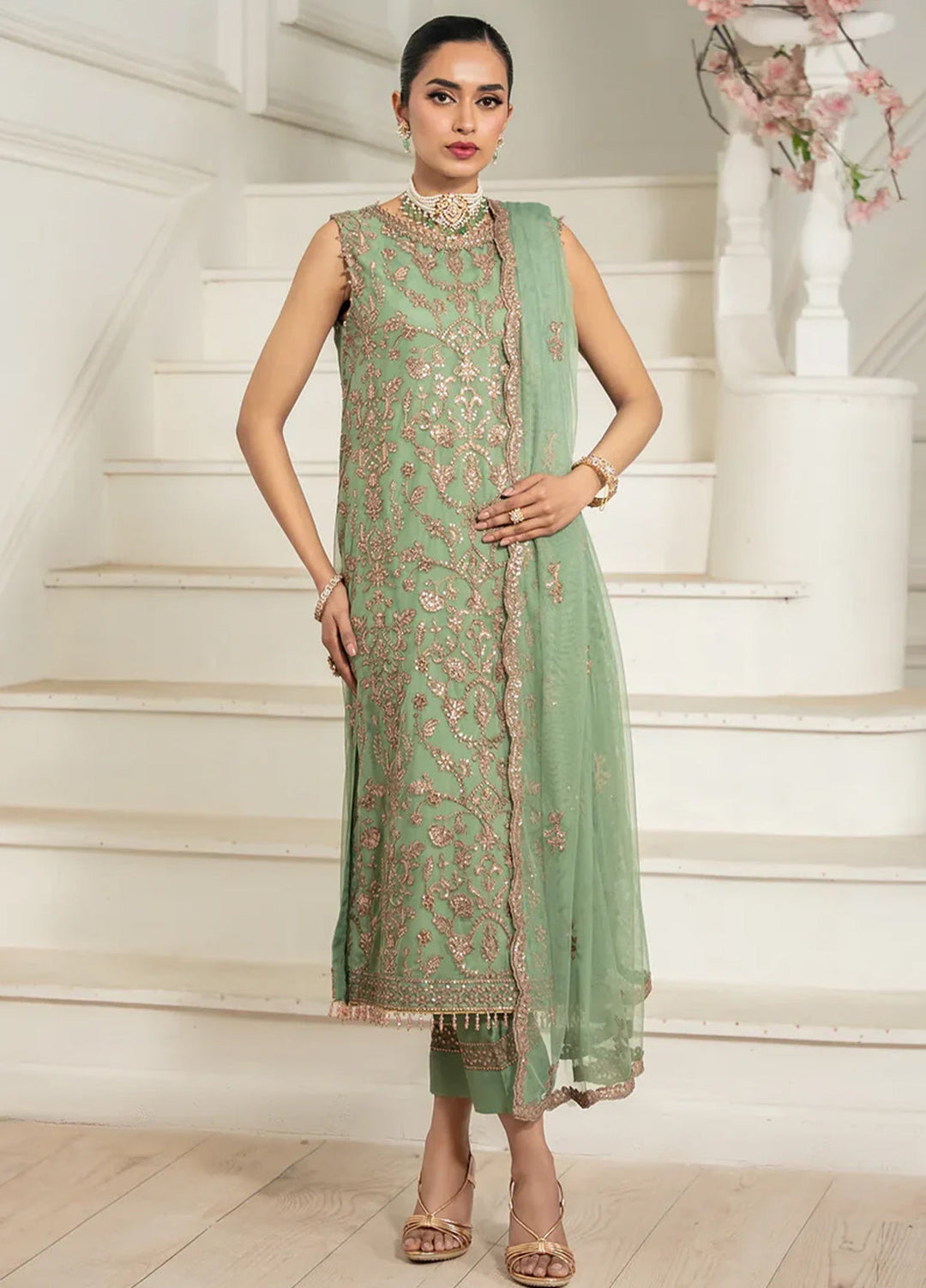 Nafees by Zarif Embroidered Net Suit Unstitched 3 Piece ZR25UF ZNAF-06 Asel - Formals Collection