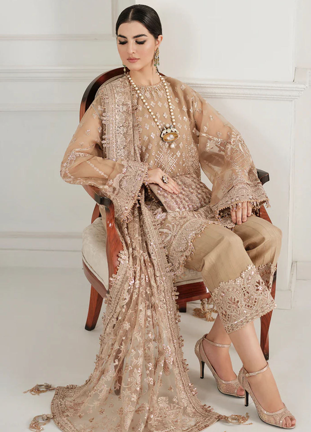 Chantelle by Baroque Unstitched Embroidered Chiffon 3 Piece Suit BQ26UCF CH10-D04 - Festive Collection