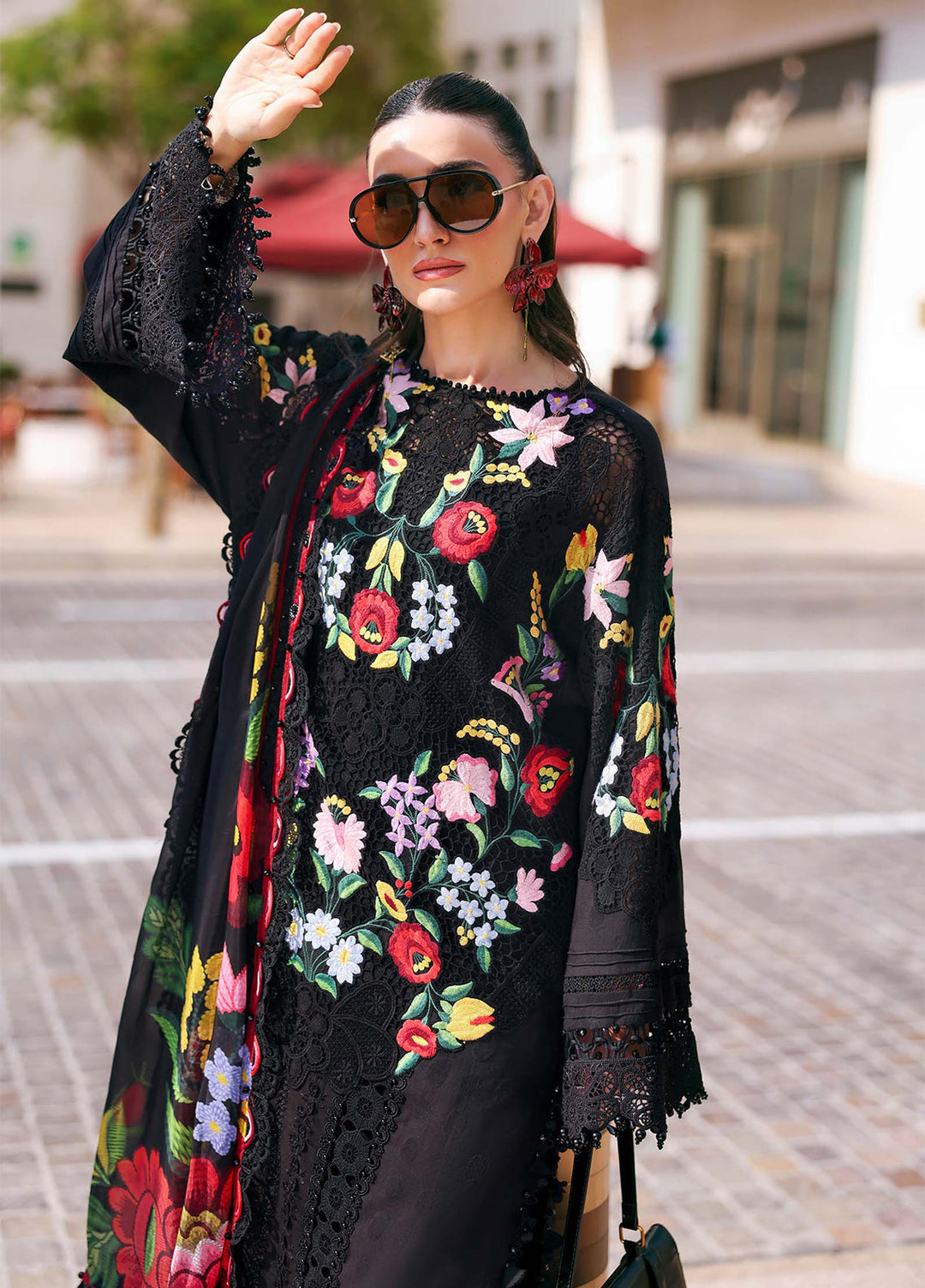 Maria B Unstitched Embroidered Luxury Lawn 3 Piece Suit MB26UEL 10B - Eid Collection