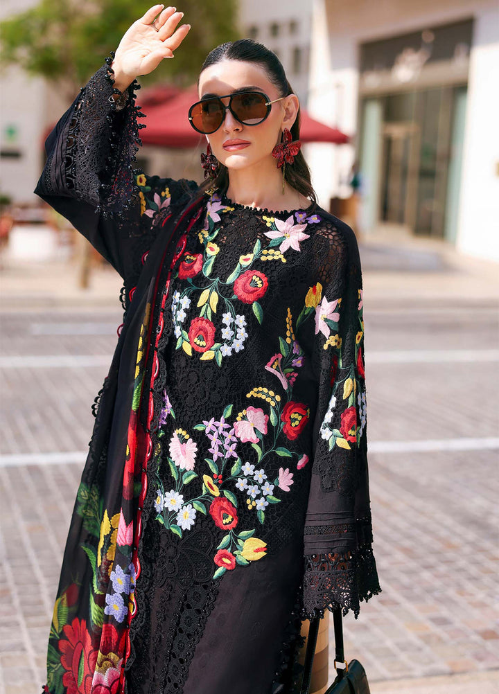 Maria B Unstitched Embroidered Luxury Lawn 3 Piece Suit MB26UEL 10B - Eid Collection