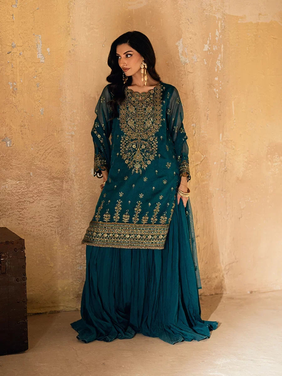 Salitex Unstitched Embroidered Khaddi Net 3 Piece Suit SUNW6JI032UT - Eid Collection
