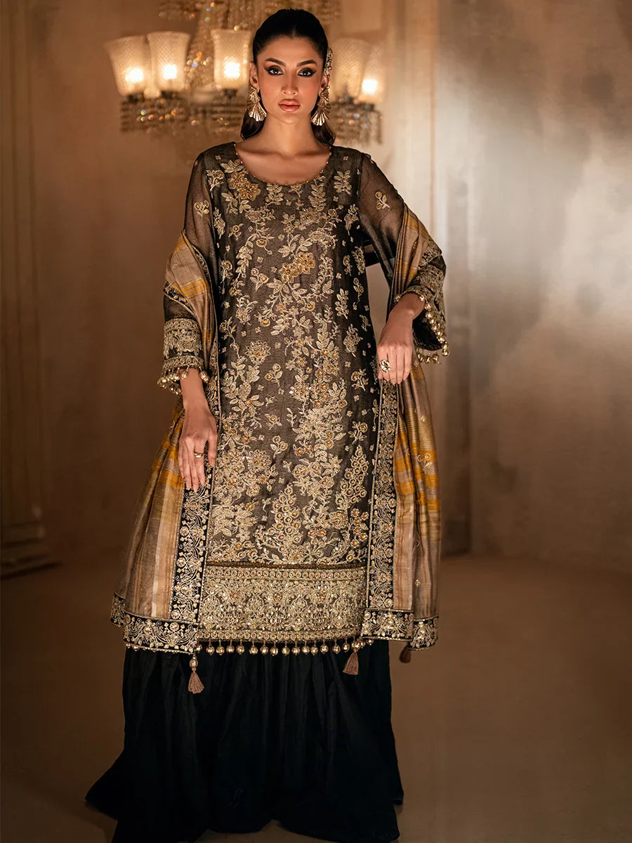 Salitex Roma Luxury Unstitched Embroidered Cotton Net 3 Piece Suit SUNW6RO002UT - Festive Collection