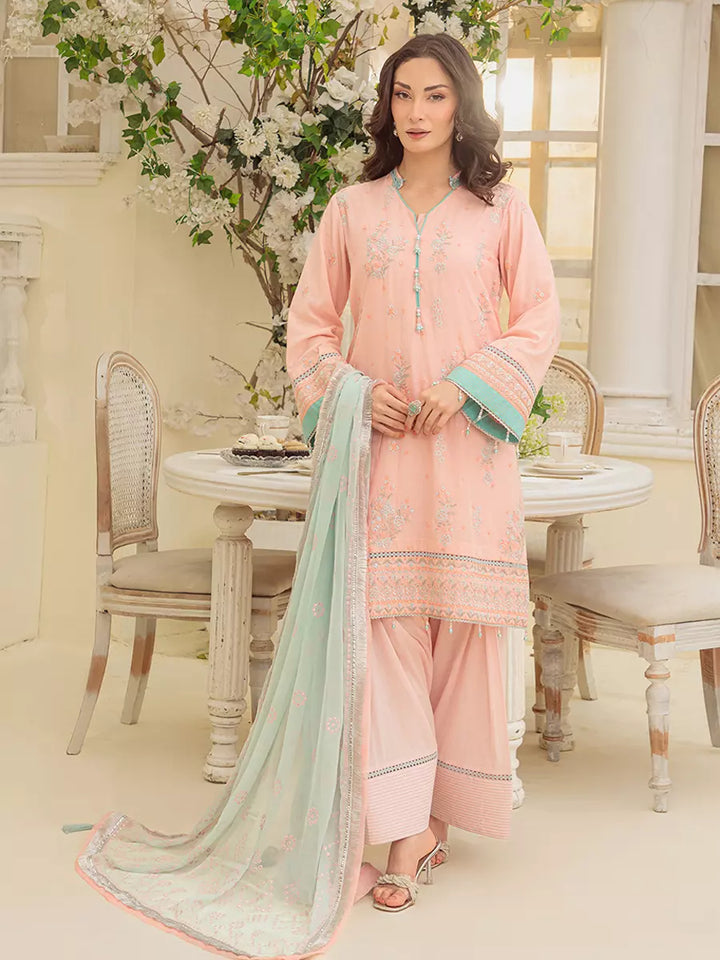 Salitex Unstitched Embroidered Cambric 3 Piece Suit UNS7MK004UT - Festive Collection