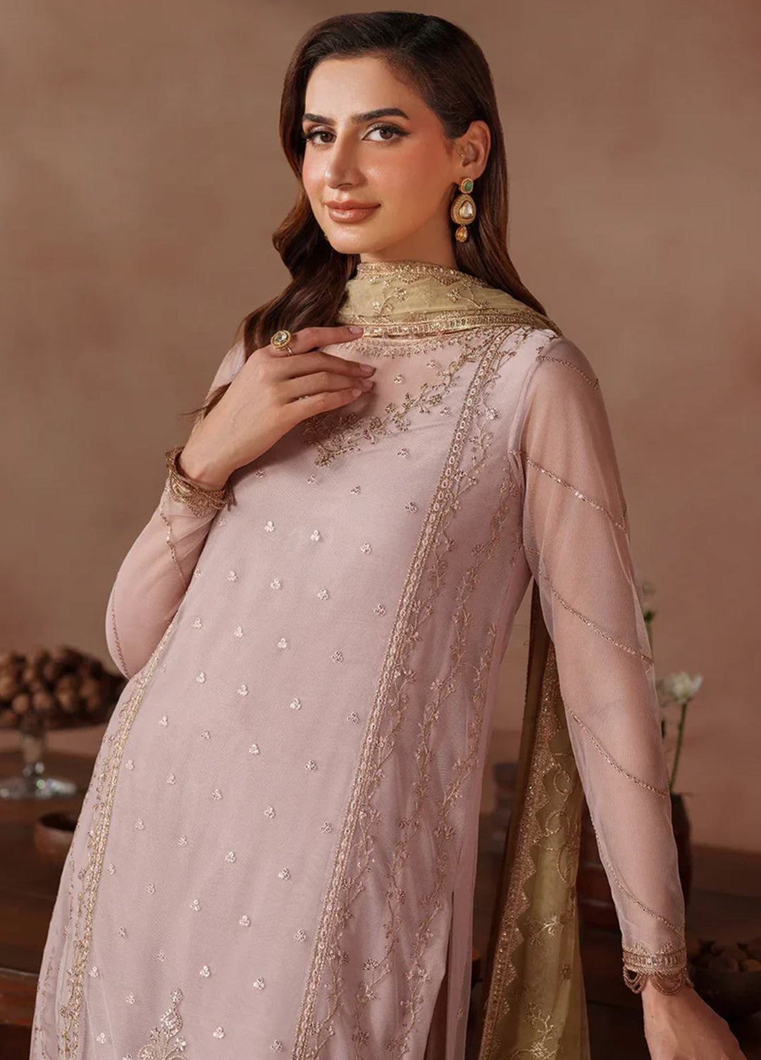 Mahrosh by Zarif Embroidered Net Suits Unstitched 3 Piece ZR25UF MUF-06 Zinoor - Formals Collection