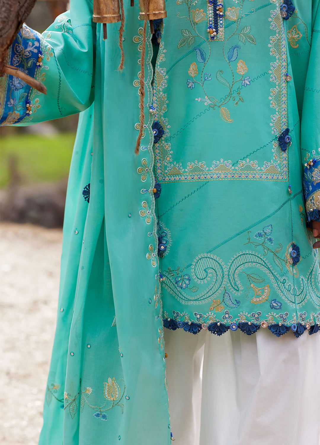 Meili by Zaha Unstitched Embroidered Lawn 3 Piece Suit ZK26UML ZL26-06A - Festive Collection