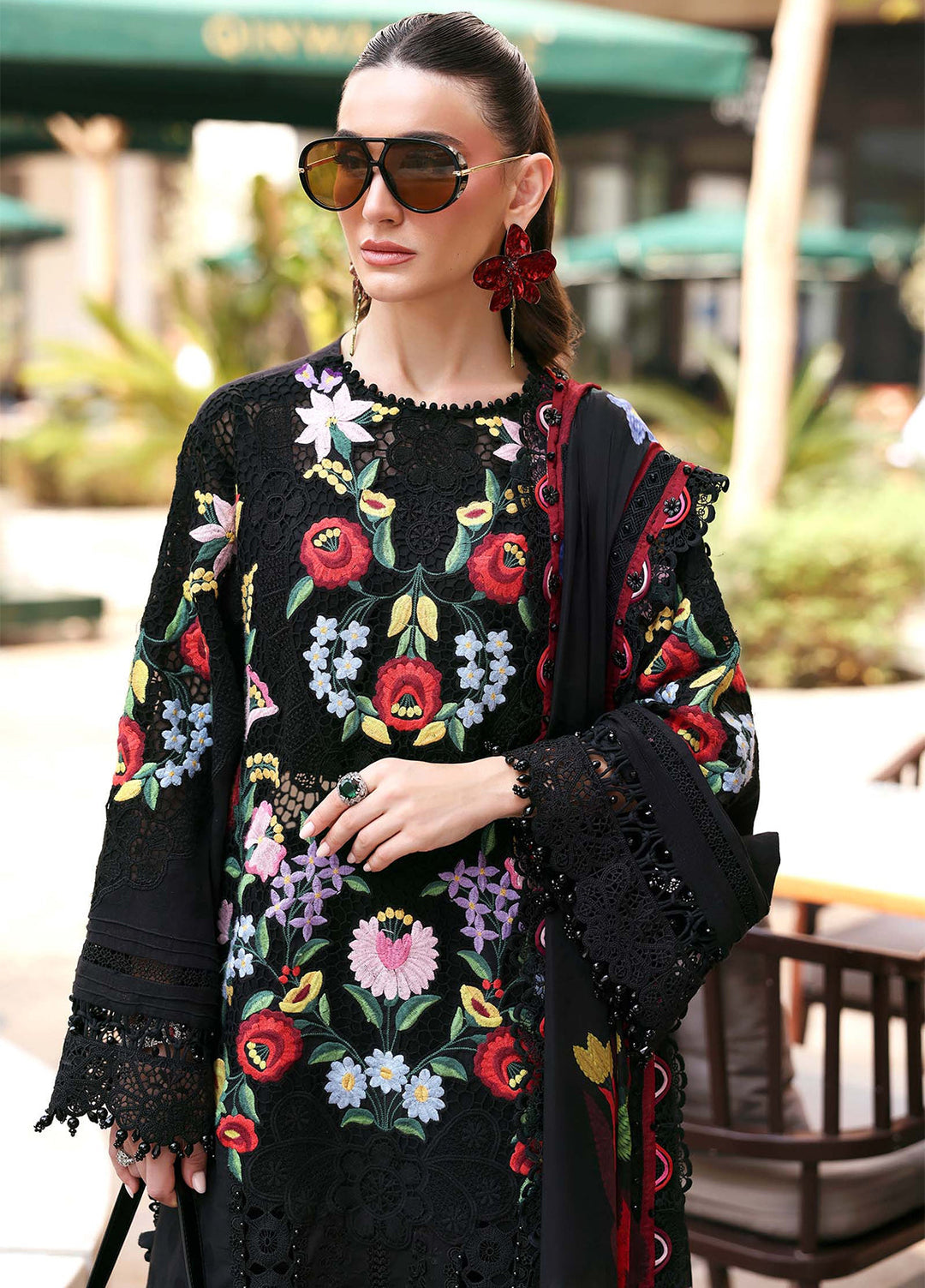 Maria B Unstitched Embroidered Luxury Lawn 3 Piece Suit MB26UEL 10B - Eid Collection