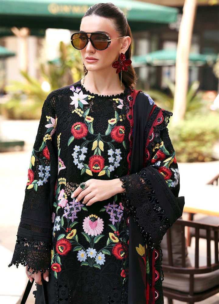 Maria B Unstitched Embroidered Luxury Lawn 3 Piece Suit MB26UEL 10B - Eid Collection