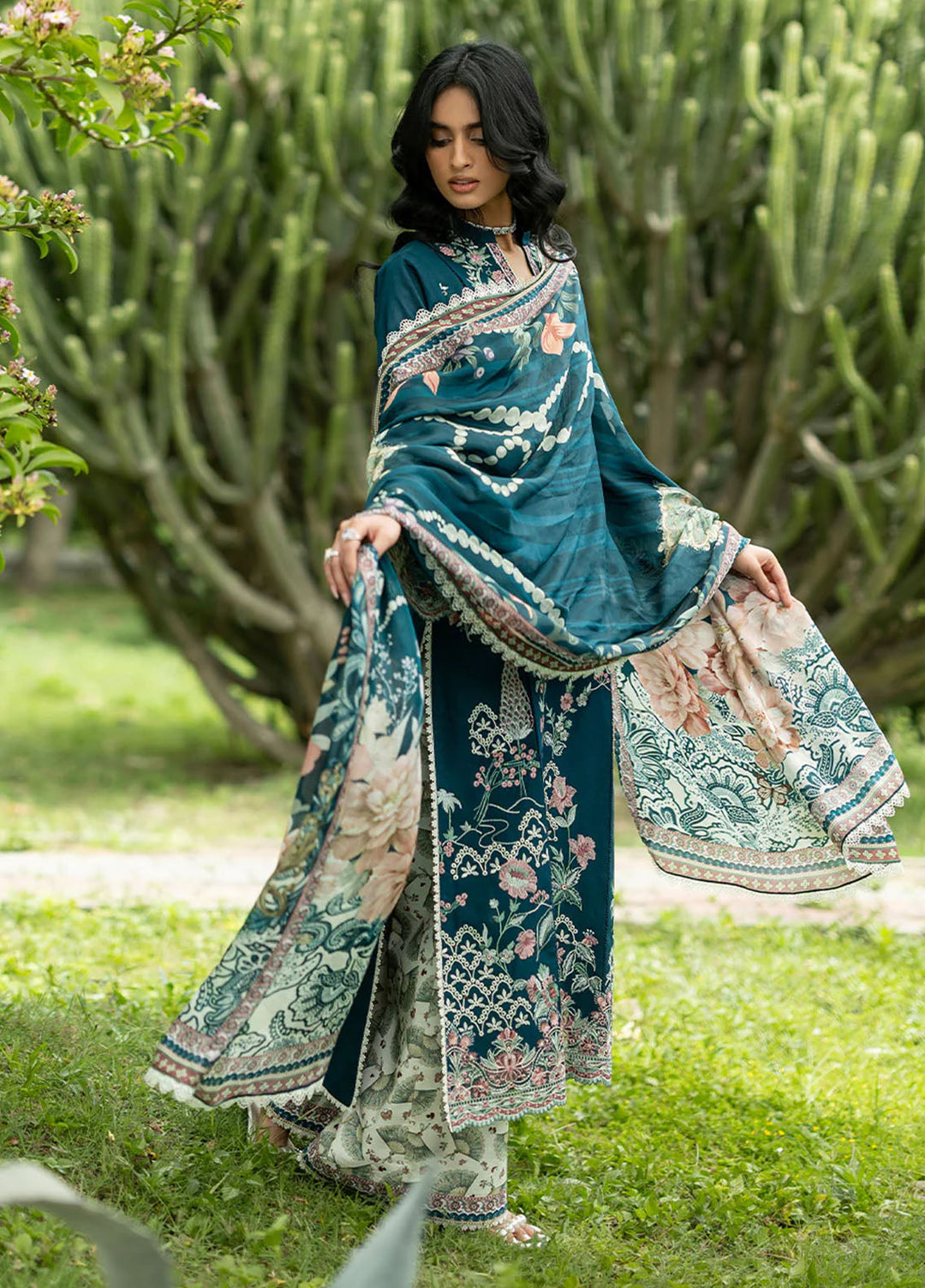 Zainab Chottani Unstitched Embroidered Lawn 3 Piece Suit ZC26ULE Faye 01 - Eid Collection