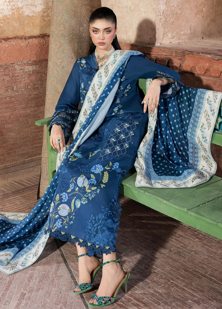 Bloom by Saira Shakira Unstitched Embroidered Lawn 3 Piece Suit SSR26ULB LILY-02B - Eid Collection