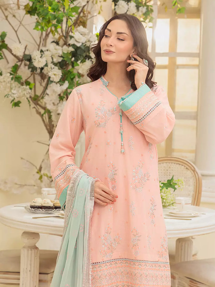 Salitex Unstitched Embroidered Cambric 3 Piece Suit UNS7MK004UT - Festive Collection