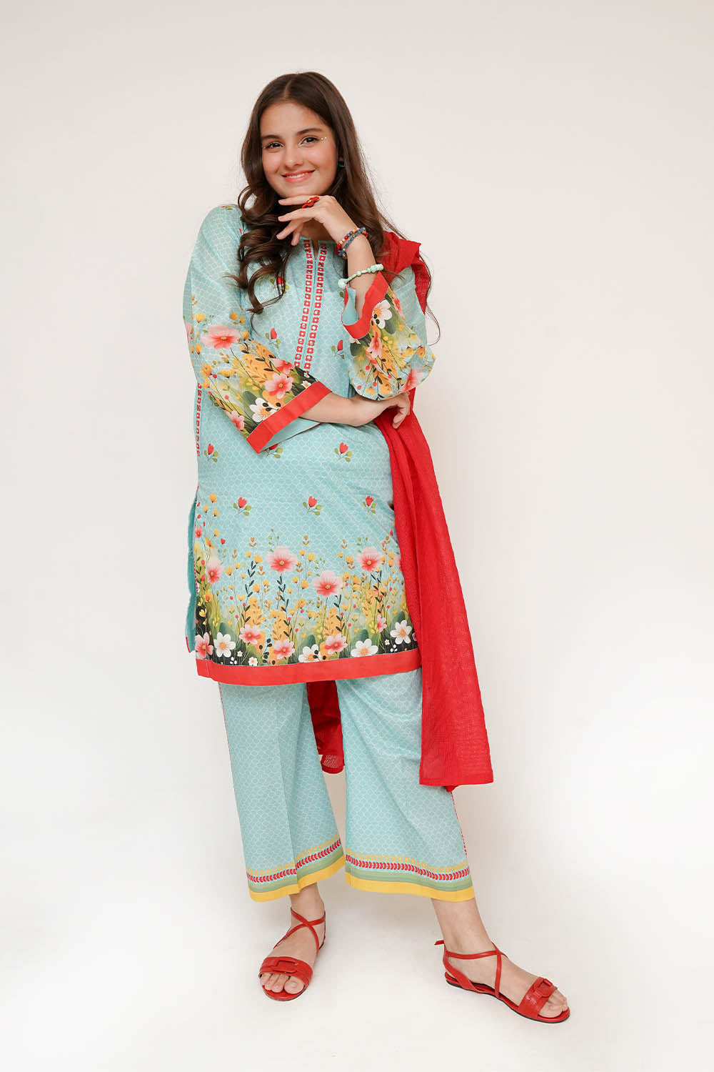 Senorita Girls RTW Printed Cotton Lawn 3 Piece Suit GAD-03474 Eid Collection
