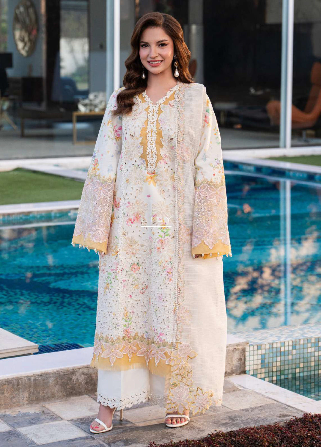 Carnation by Rang Rasiya Unstitched Embroidered Lawn 3 Piece Suit RR26UCL D3 LILY - Eid Collection