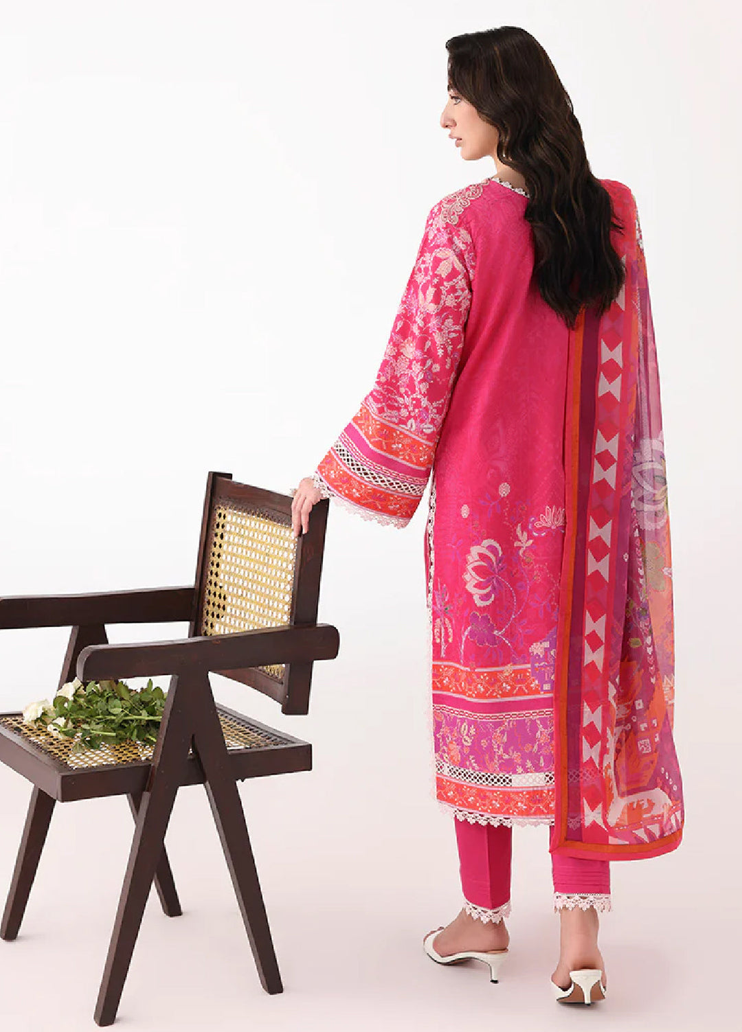 Rosette by Roheenaz Unstitched Lawn Embroidered 3 Piece Suit RNZ26UR Lumina-8A - Summer Collection