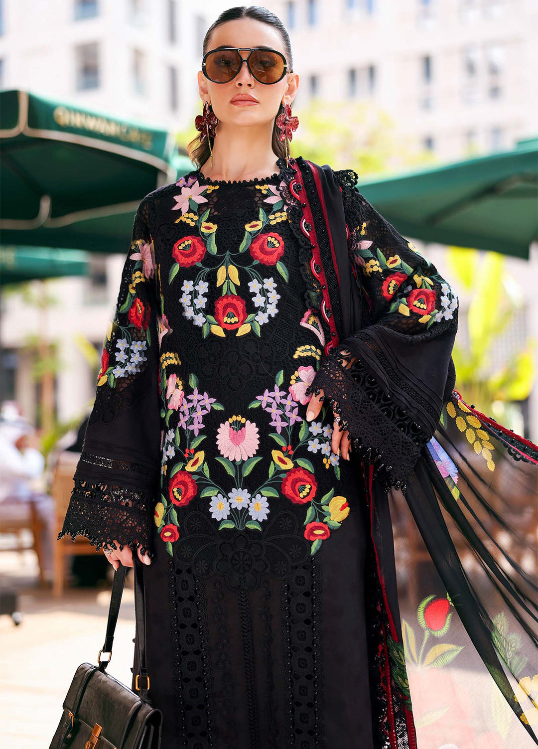 Maria B Unstitched Embroidered Luxury Lawn 3 Piece Suit MB26UEL 10B - Eid Collection