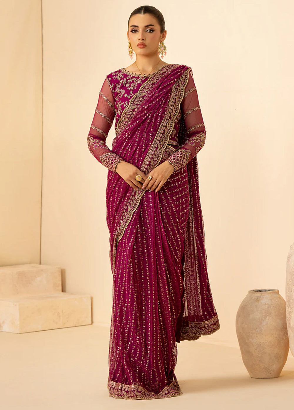 Riwayat by Zarif Unstitched Embroidered Net 3 Piece Suit ZR26URN ZRF-RC-05 SADAA - Festive Collection