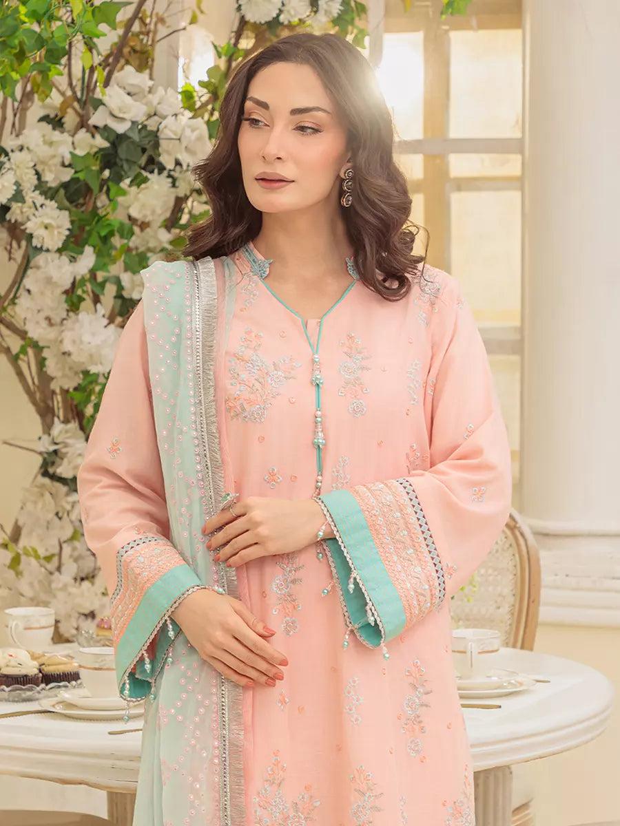 Salitex Unstitched Embroidered Cambric 3 Piece Suit UNS7MK004UT - Festive Collection