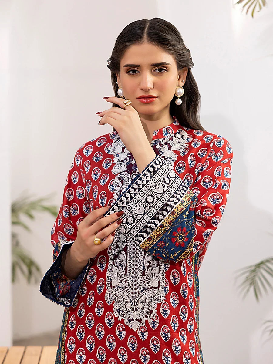 Salitex Women Embroidered Cross Hatch 2 Piece Suit SPL2PEC039 - Summer Collection
