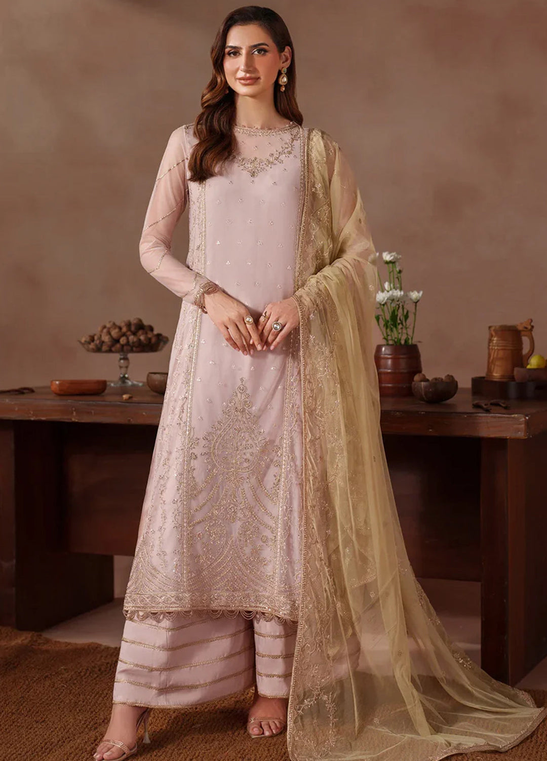 Mahrosh by Zarif Embroidered Net Suits Unstitched 3 Piece ZR25UF MUF-06 Zinoor - Formals Collection