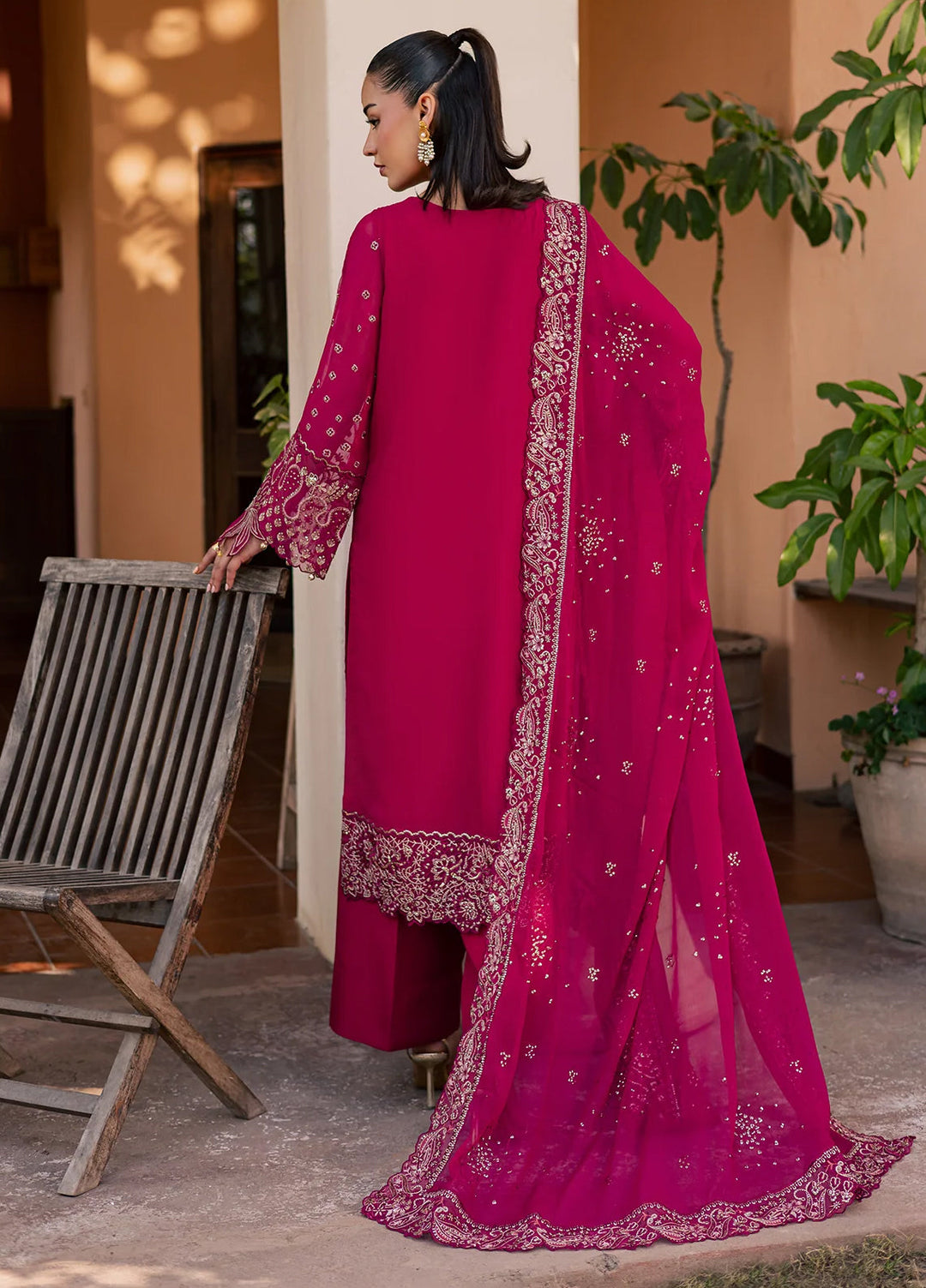Heirloom by Daria Unstitched Embroidered Chiffon 4 Piece Suit DC26UCH DA-58 - Festive Collection